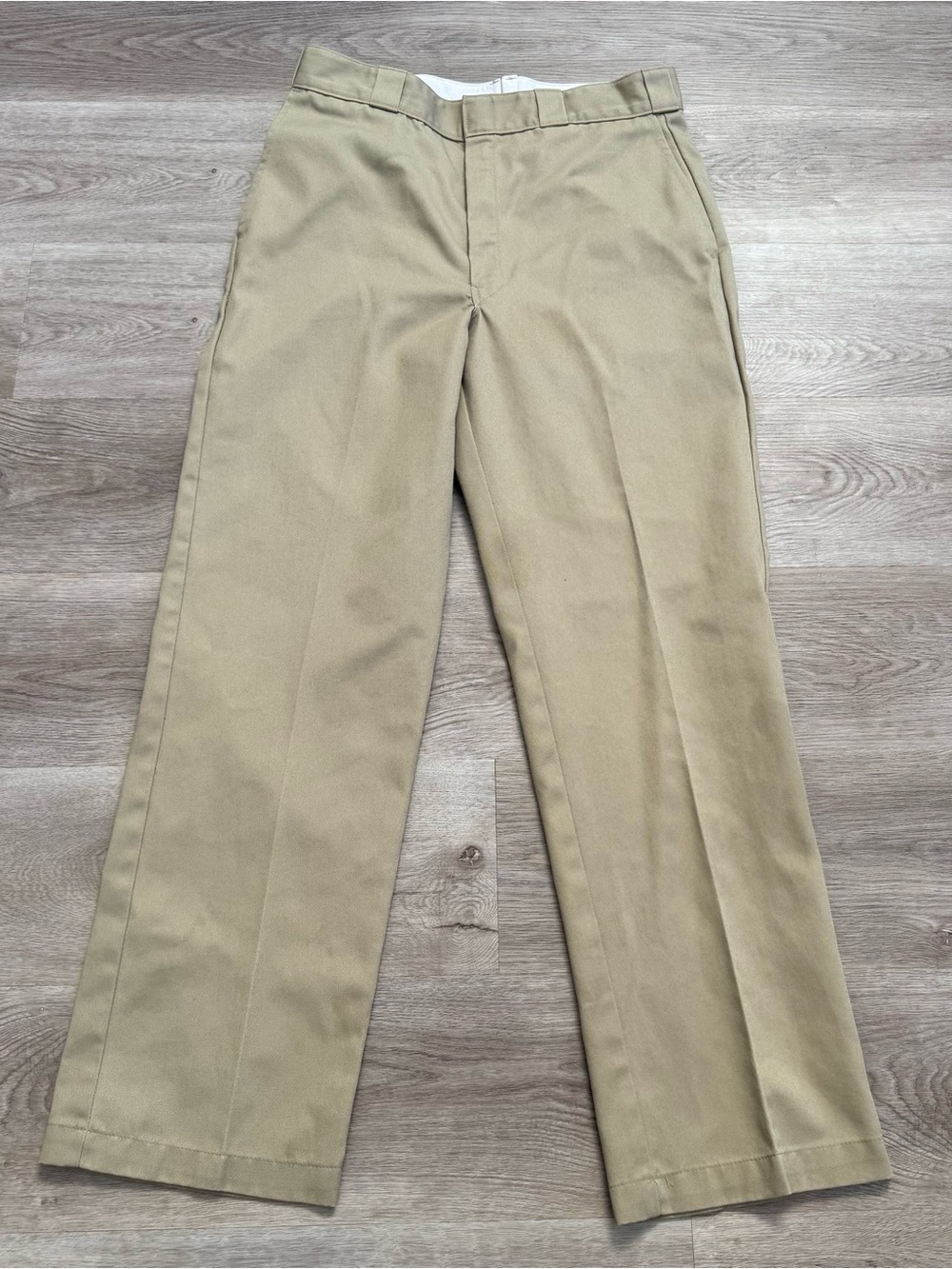 Vintage 70s Dickies Beige Khaki Twill Pants Made in USA Talon Zip ACTUAL 32x32